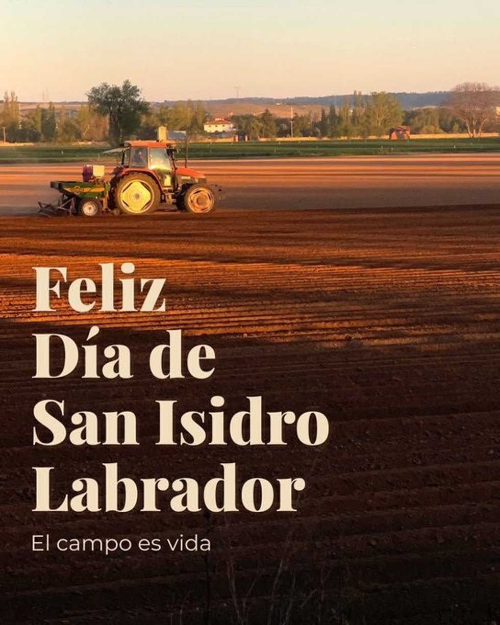 Gráfico difundido por el presidente de la Junta para felicitar el día de San Isidro Labrador