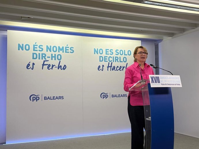 La presidenta del comité organizador del Congreso Regional del PP de Baleares, Marga Durán.