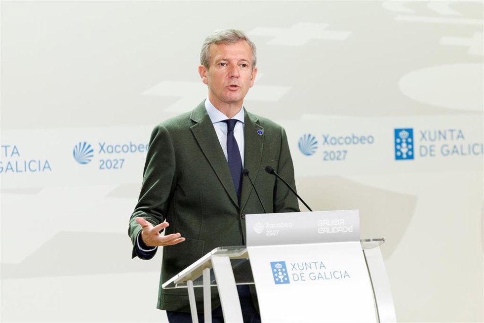 El presidente en la rueda de prensa posterior al Consello.