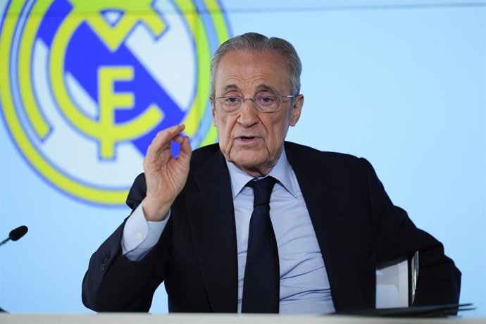 Florentino Pérez durante la rueda de prensa del pasado martes