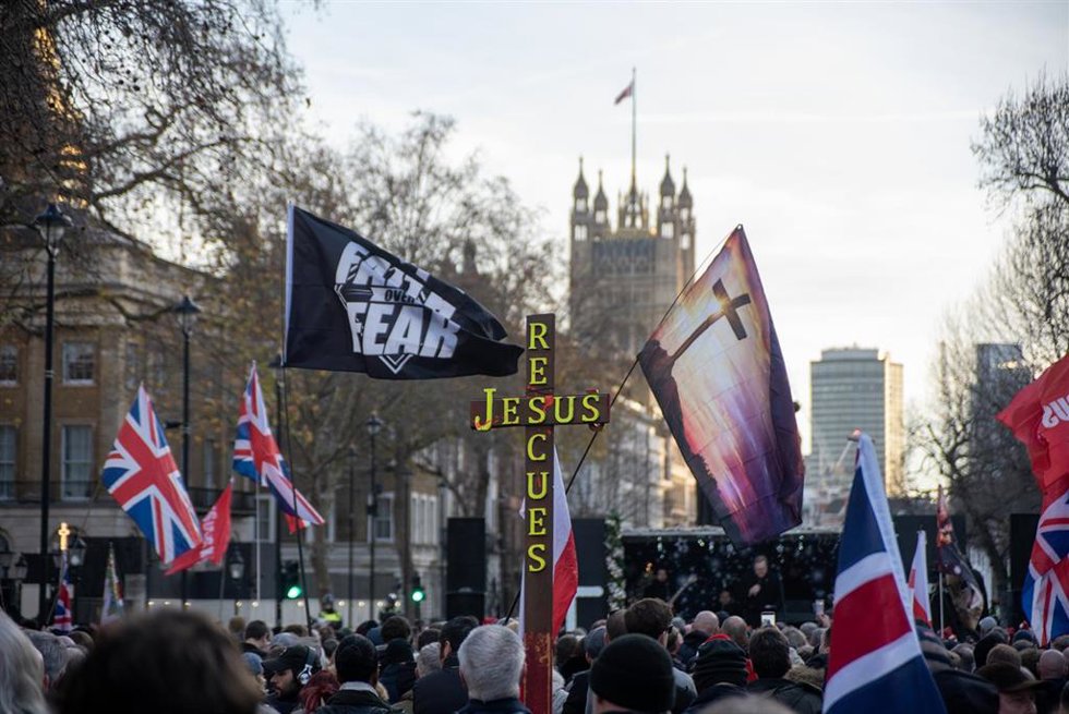 Archivo - Una marcha en Londres impulsada por el activista de extrema derecha Tommy Robinson