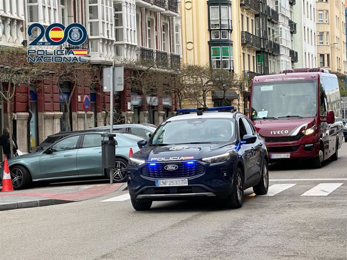 Vehículo de la Policía Nacional en Santander