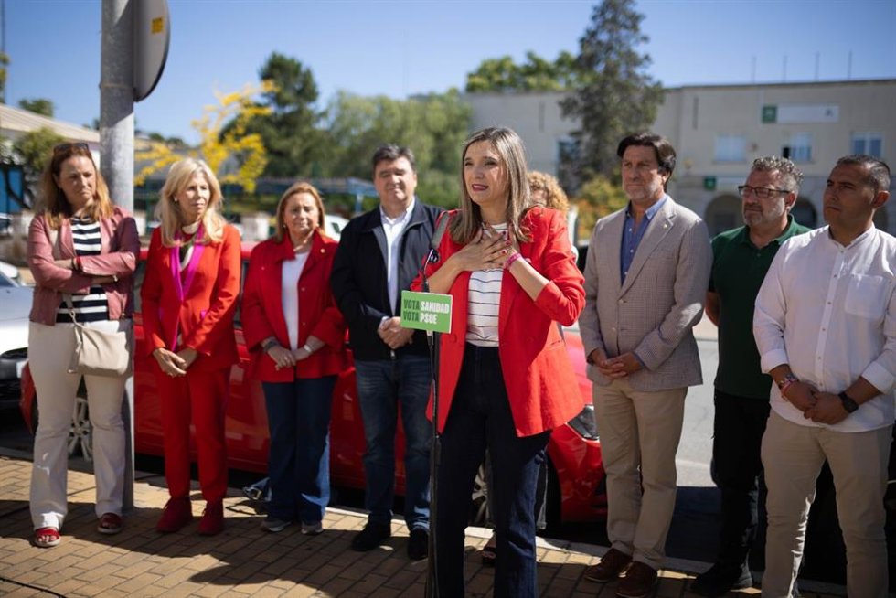 La vicesecretaria general del PSOE-A y candidata número uno por Huelva al Parlamento andaluz, María Márquez, en el acto de cierre de campaña de los socialistas en la provincia onubense.