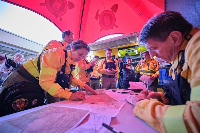 Simulacro de incendio forestal celebrado en La Guancha
