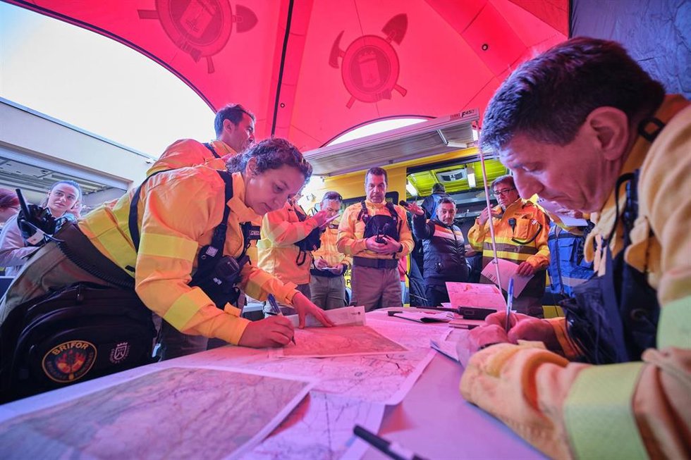 Simulacro de incendio forestal celebrado en La Guancha