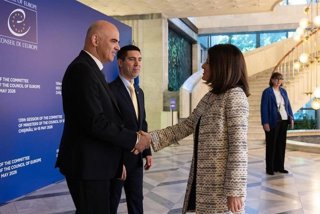 La ministra de Asuntos Exteriores de Andorra Imma Tor a su llegada a la sesión del comité de ministros del Consejo de Europa