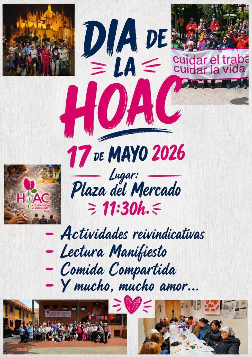 DIA DE LA HOAC que se celebra el próximo 17 de mayo en Logroño, bajo el lema "Participar para transformar".