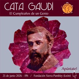 Cartel de la iniciativa 'Cata Gaudí. Cumpleaños del genio' impulsada por el Consejo Regulador de la IGP 'Cecina de León'.
