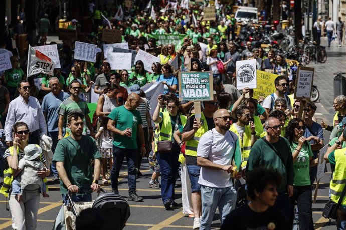 Una manifestació dels docents