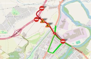 Información sobre los cortes de carriles en la VA-20 el 18 y 19 de mayo.
