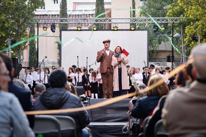La alcaldesa de Zaragoza, Natalia Chueca, en el iniciativa 'Palafox a Escena'.
