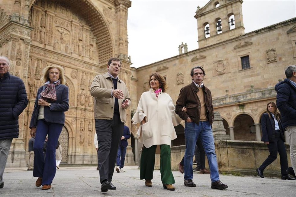José María Aznar y Ana Botella visitan Salamanca a compañados por Alfonso Fernández Mañueco y su esposa
