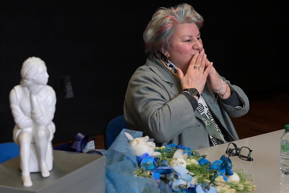 Archivo - La condenada injustamente por el asesinato de Rocío Wanninkhof, Dolores Vázquez durante el acto de entrega del XVII Premio Úrsula Meléndez de Texed