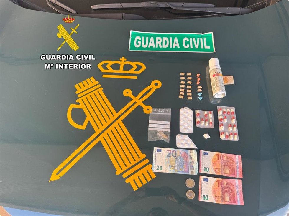 Sustancia estupefacientes incautadas por la Guardia Civil.