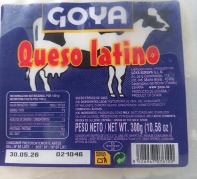 Queso latino de la marca 'Goya' afectado por un brote de listeria