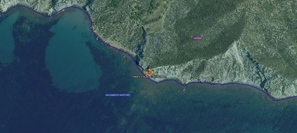 Zona de la Isla de las Palomas, en donde el pescador resultó herido