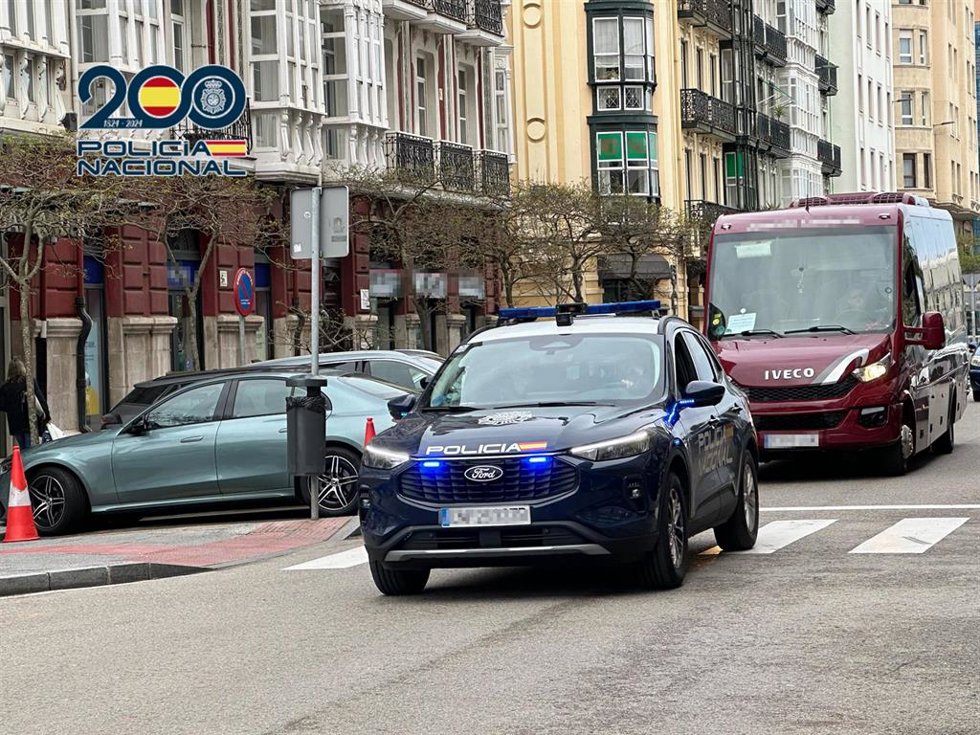 Vehículo de la Policía Nacional en Santander