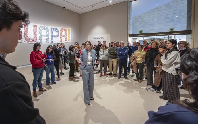 Archivo - Encuentro íntimo entre el público y algunas de las artistas presentes en la muestra: Pilar Albarracín, Marta Font, Lara Ordóñez, Sonia Navarro, Laura Segura, Mónica Jover, Susana Cámara Leret e Isabel Servera.