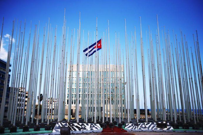 Archivo - July 17, 2015 - Habana, CUBA, Puerto Rico - 17 de julio 2015. Cuba, Habana. Entrevistas relacionadas a la apertura de la embajada estadounidense en Cuba el prĂ�Ć’ĂÂłximo 20 de julio de 2015.  EN LA FOTO TRIBUNA ANTIIMPERIALISTA, PLAZA QUE ESTA 