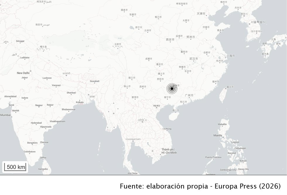 Un terremoto de magnitud 5.2 sacude China