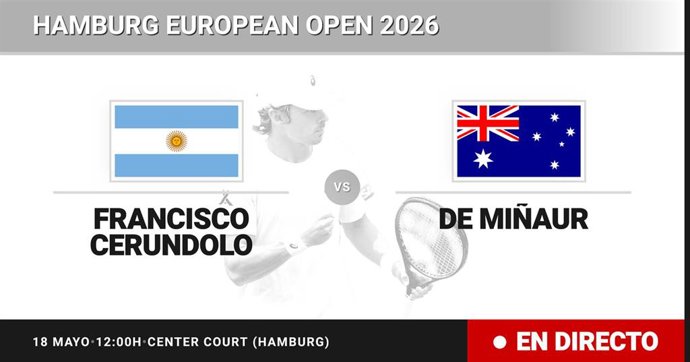 Francisco Cerundolo - Alex de Minaur: resumen y estadísticas del partido de Dieciseisavos de final de Hamburg European Open