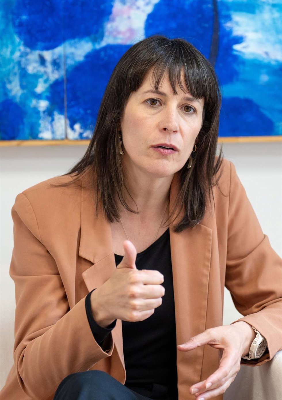 La portavoz de BNG, Ana Pontón, durante una entrevista para Europa Press, a 12 de mayo de 2026, en Santiago de Compostela, A Coruña, Galicia (España). Ana Pontón Mondelo es una politóloga y dirigente española del Bloque Nacionalista Galego, donde ejerce c