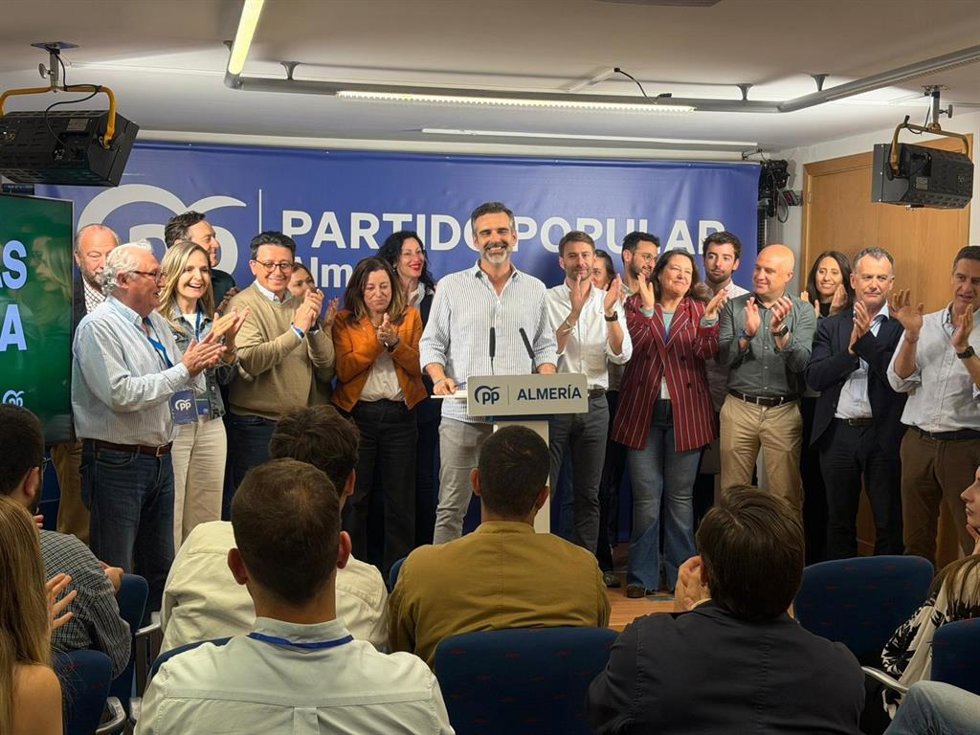 El candidato al Parlamento y presidente del PP de Almería, Ramón Fernández-Pacheco.