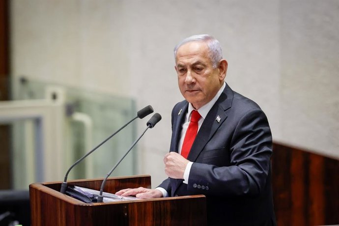Archivo - Arquivo - O primeiro-ministro israelense, Benjamin Netanyahu, na Knesset, ou Parlamento israelense