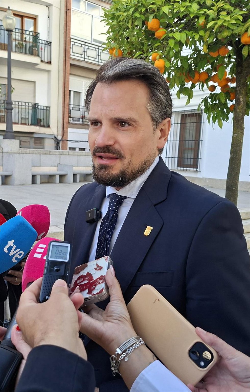 El vicepresidente y consejero de Presidencia, Coordinación de la Acción de Gobierno de la Junta de Extremadura, Abel Bautista, en declaraciones a los medios en Mérida