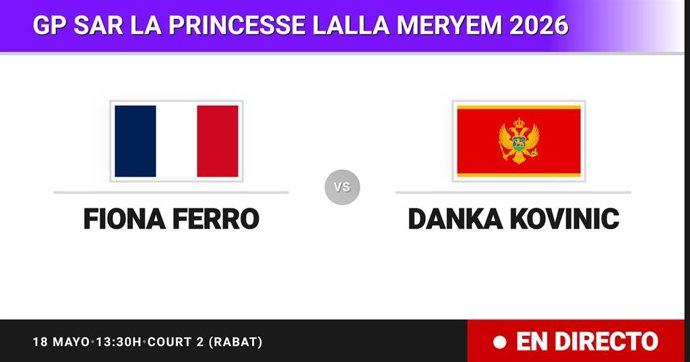 Fiona Ferro - Danka Kovinic: resumen y estadísticas del partido de Dieciseisavos de final de GP SAR La Princesse Lalla Meryem