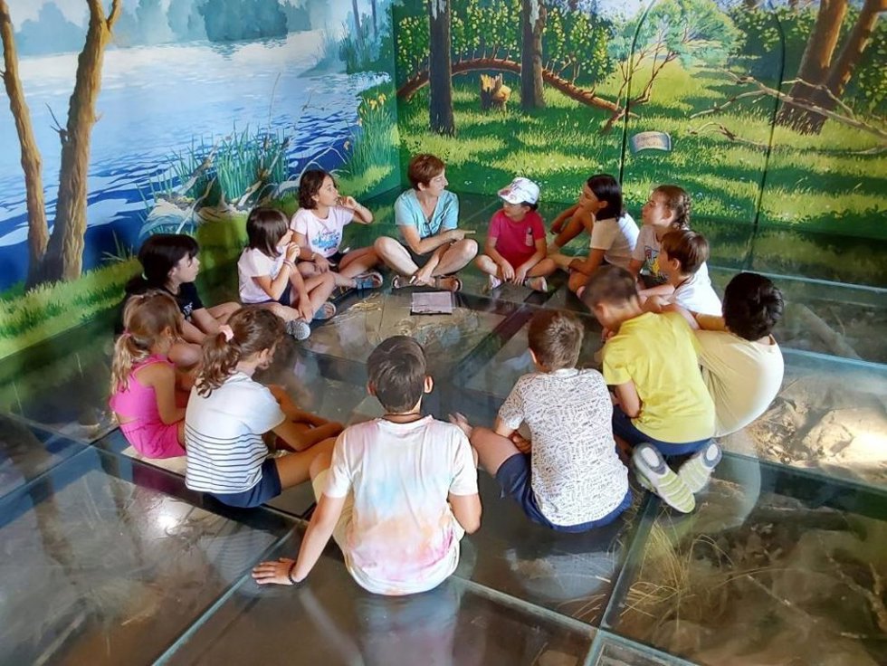 Un grupo de niños, en el campus de La Alfranca.