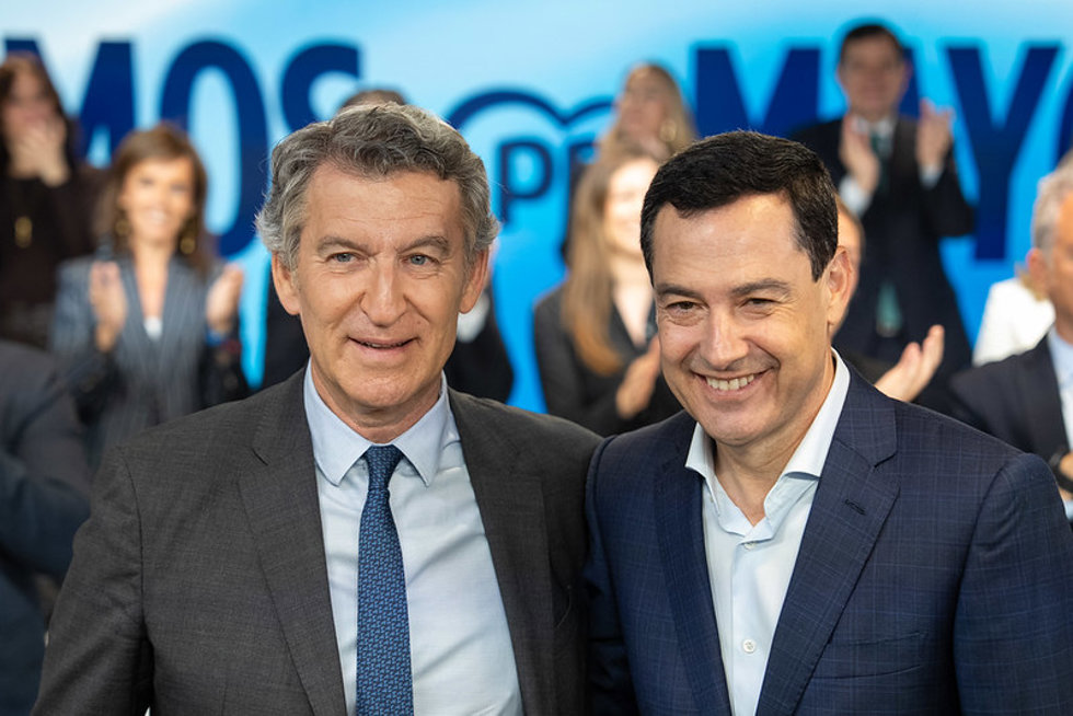 El líder del PP, Alberto Núñez Feijóo, durante la Junta Directiva Nacional