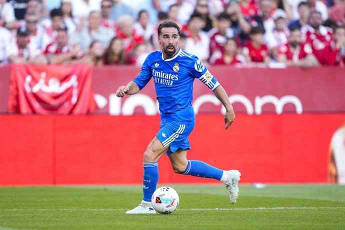 Daniel Carvajal of Real Madrid CF in action during the Spanish league, LaLiga EA Sports, football match played between Sevilla FC and  Real Madrid at Ramon Sanchez-Pizjuan stadium on May 17, 2026, in Sevilla, Spain.