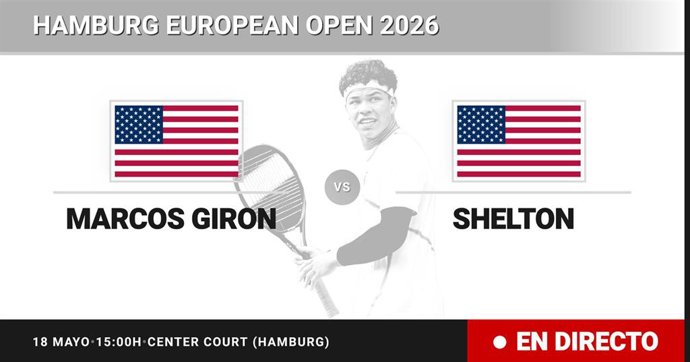 Marcos Giron - Ben Shelton: resumen y estadísticas del partido de Dieciseisavos de final de Hamburg European Open