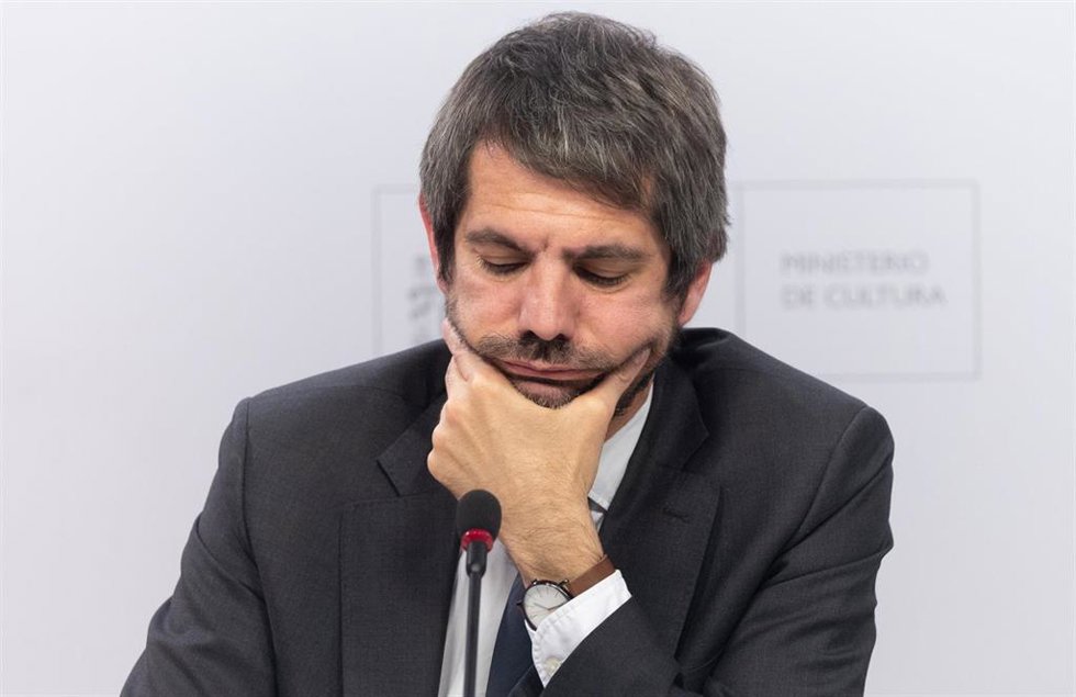 El ministro de Cultura, Ernest Urtasun, durante la presentación del programa ‘Cine Vecino’ en la sede del Ministerio de Cultura, a 18 de mayo de 2026, en Madrid (España). El ministro de Cultura, Ernest Urtasun, ha dado a conocer esta iniciativa institucio