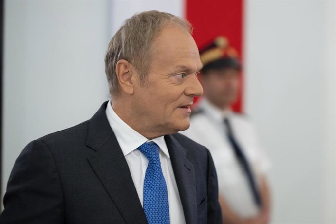 El primer ministro de Polonia, Donald Tusk, en un acto en Varsovia. 