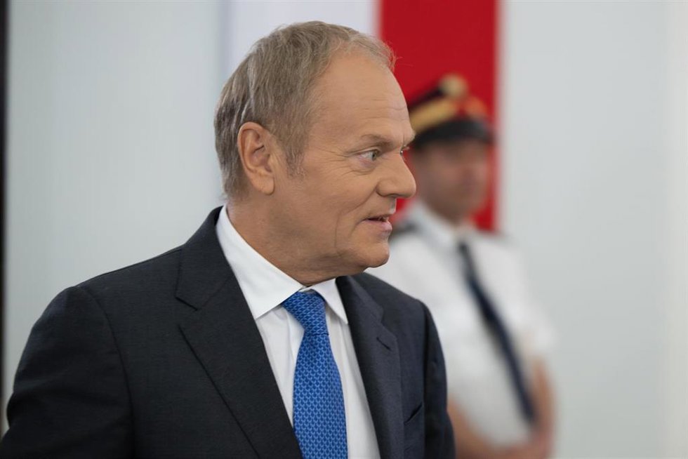El primer ministro de Polonia, Donald Tusk, en un acto en Varsovia. 