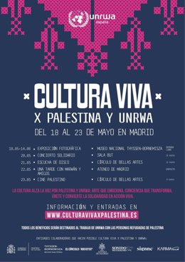 Archivo - Arranca 'Cultura Viva X Palestina y UNRWA', una iniciativa solidaria impulsada por UNRWA España.