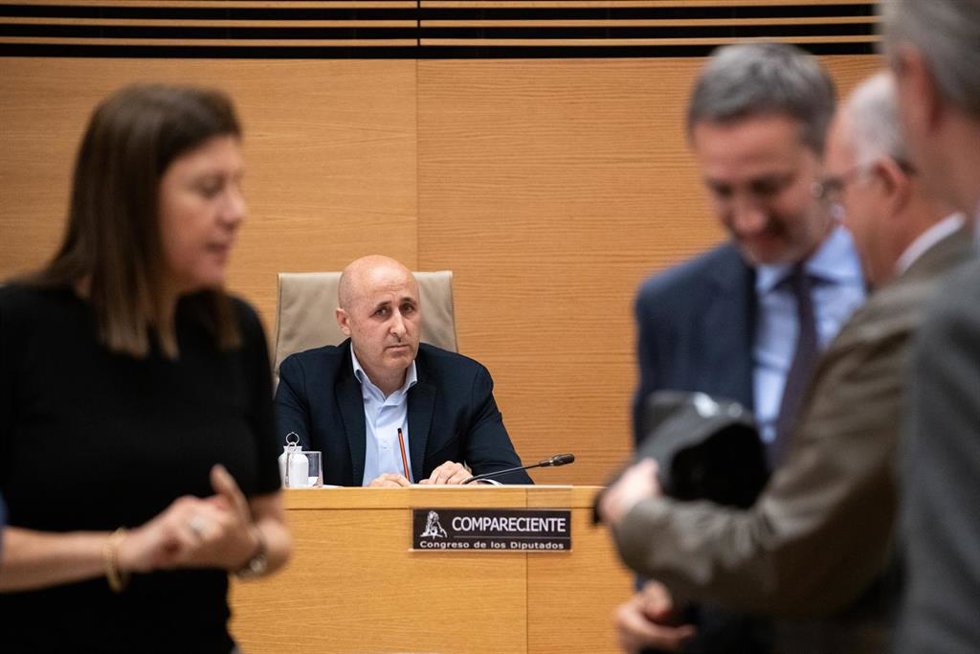 El presidente de la Conferencia Hidrográfica del Júcar (CHJ), Miguel Polo Cebellán, comparece ante la Comisión de Investigación sobre la dana, en la Sala Prim del Congreso de los Diputados