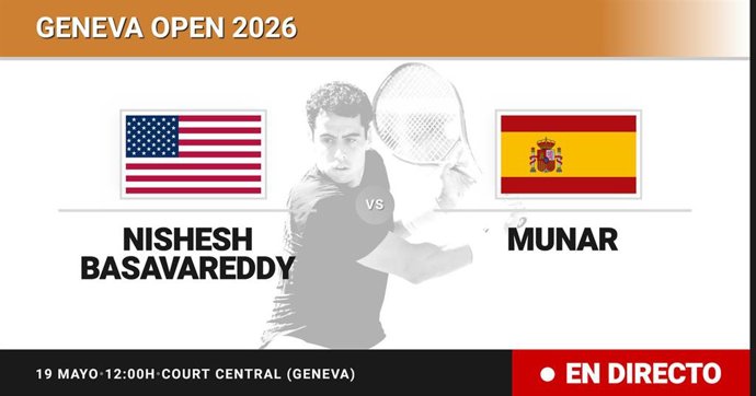 Nishesh Basavareddy - Jaume Munar: resumen y estadísticas del partido de Dieciseisavos de final de Geneva Open
