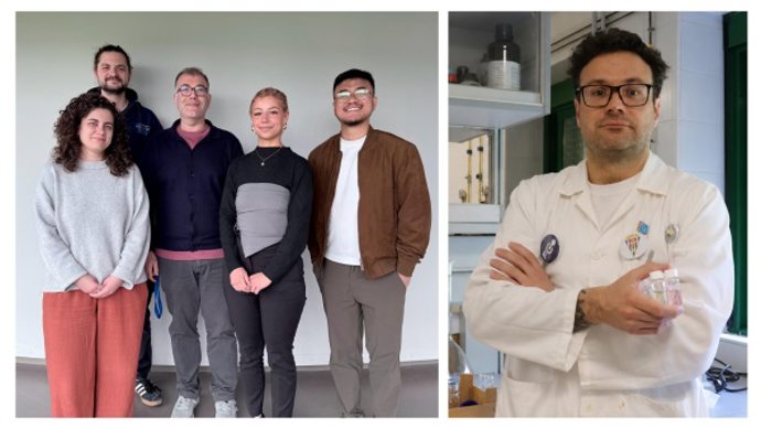En la izquierda: Irene López, Victor Ehrlich, Ali Abou-Hassan, Myriam Chaovachi y Anupong Nuekaew. En la foto de la derecha el investigador de la UCO Juan J. Giner.