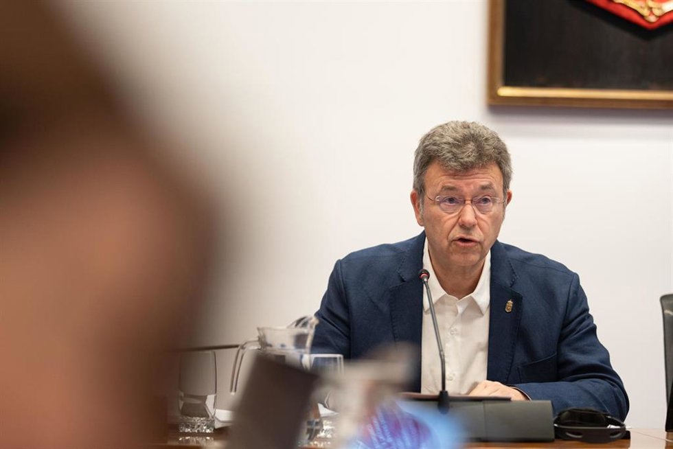 El Defensor del Pueblo de Navarra, Patxi Vera, en el Parlamento foral.