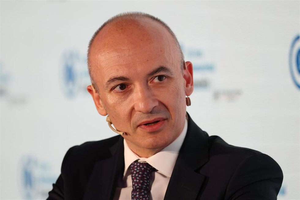 El CEO de Inditex, Óscar García Maceiras, durante la primera jornada del VII Foro Internacional Expansión, en el Parador de Alcalá de Henares (Madrid)