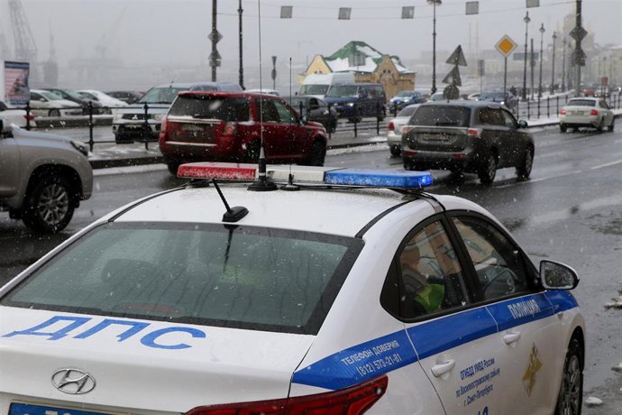 Archivo - Imagen de archivo de un coche de la Policía de Rusia.