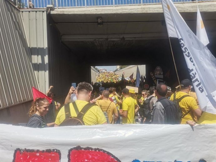 Manifestació dels docents a Sabadell (Barcelona) 