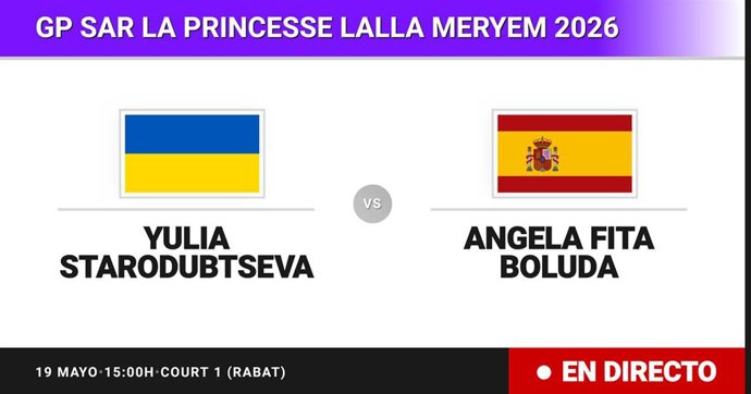 Yulia Starodubtseva - Angela Fita Boluda: resumen y estadísticas del partido de Dieciseisavos de final de GP SAR La Princesse Lalla Meryem