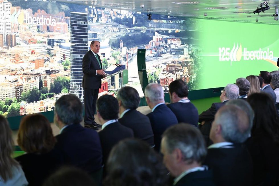 El presidente ejecutivo de Iberdrola, Ignacio Sánchez Galán, durante  la celebración del 125 aniversario de la fundación de la compañía energética, a 19 de mayo de 2026, en Bilbao.