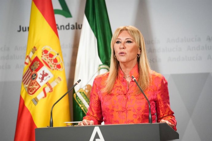 La consejera portavoz, Carolina España, tras el Consejo de Gobierno del 19 de mayo de 2026.