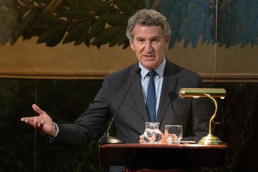 El presidente del PP, Alberto Núñez Feijóo, clausura el acto de entrega del Premio Fundación Eugenio Rodríguez Pascual 2026, en la Real Academia Nacional de Medicina, a 18 de mayo de 2026, en Madrid (España). 
