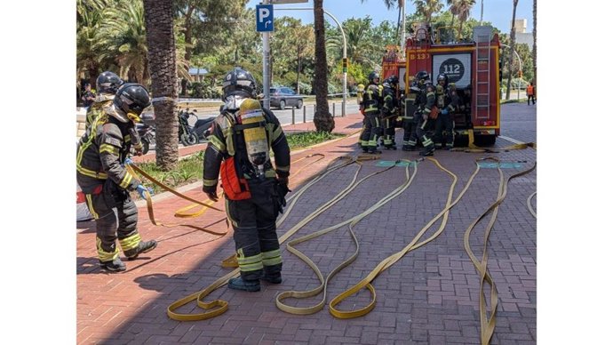 Simulacre d'incendi a la torre Mapfre de Barcelona